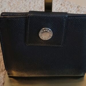 Bvlgari Black Wallet with Silver Accent